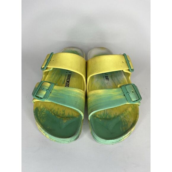 Birkenstock Sandals Slides Double Strap Buckle Women Size 38 US 7 Green - Picture 9 of 14